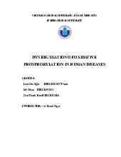 Dysregulation of oxidative phosphorylation in human diseases  | Bài tiểu luận học phần Writing BC2 | Trường Đại học Quốc tế, Đại học Quốc gia Thành phố Hồ Chí Minh