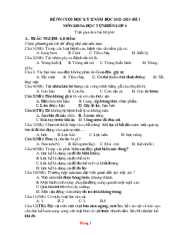 Bộ đề ôn thi học kỳ 2 KHTN 6 năm 2022-2023 (có đáp án)