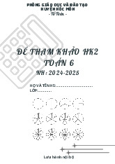 Đề tham khảo HK2 Toán 6 năm 2024 – 2025 phòng GD&ĐT Hóc Môn – TP HCM