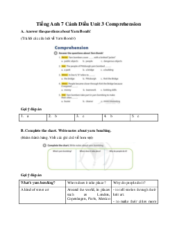 Tiếng Anh 7 Cánh Diều Unit 3 Comprehension