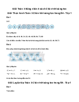 Giải Toán 3: Bảng nhân 8 | Chân trời sáng tạo