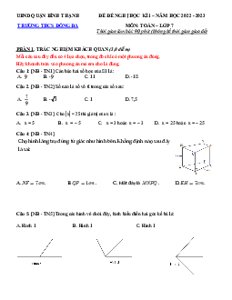 Đề đề nghị cuối kỳ 1 Toán 7 năm 2022 – 2023 trường THCS Đống Đa – TP HCM