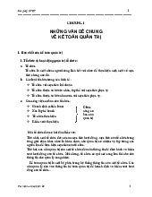 Những vấn đề chung về kế toán | Kế toán quản trị | Đại học Nông Lâm Thành phố Hồ Chí Minh