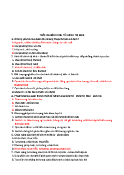 Trắc nghiệm Kinh tế chính trị Mác - Lênin 2021 | Đại học Thủy Lợi