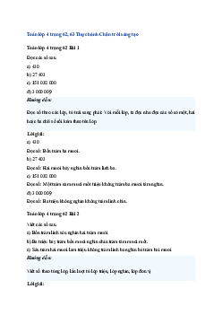 Toán lớp 4 trang 62 Bài 26: Đọc, viết các số tự nhiên trong hệ thập phân Chân trời sáng tạo