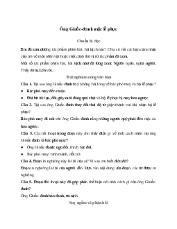 Soạn bài Ông Giuốc-đanh mặc lễ phục - Chân trời sáng tạo