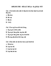 Đề Thi Online Hóa Lý Dược | Đại học Nguyễn Tất Thành