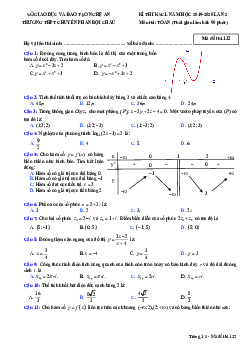 Đề KSCL Toán lần 2 năm 2019 – 2020 trường THPT chuyên Phan Bội Châu – Nghệ An
