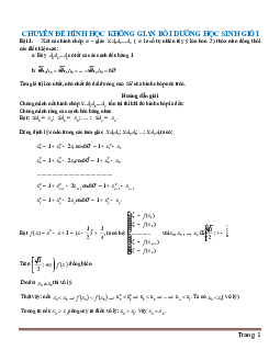 Chuyên đề hình học không gian bồi dưỡng học sinh giỏi toán 11 có lời giải