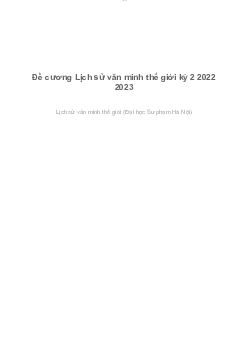 Đề cương Lịch sử văn minh thế giới kỳ 2 | Đại học Sư Phạm Hà Nội