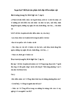 Soạn bài Viết bài văn phân tích đặc điểm nhân vật | Ngữ văn 7 sách Cánh diều