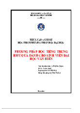 TIỂU LUẬN CUỐI KỲ HỌC PHẦN PHƯƠNG PHÁP HỌC ĐẠI HỌC_ TIẾNG TRUNG môn Phương pháp học - Trường Đại học Văn Hiến.