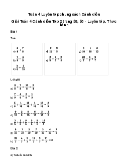 Giải Toán lớp 4 Bài 79: Luyện tập chung Cánh diều
