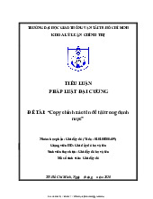 Tiểu luận mẫu - Pháp Luật về Kết Hôn (Pháp Luật Đại Cương)