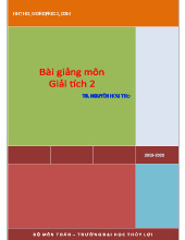 Tóm tắt bài giảng môn Giải tích 2 | Trường Đại học Thủy Lợi
