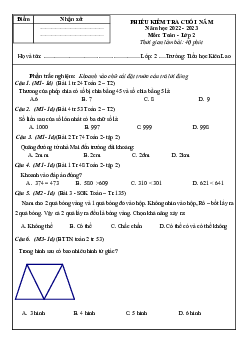 Đề thi học kì 2 môn Toán 2 năm 2022 - 2023 sách Kết nối tri thức với cuộc sống | Đề 4