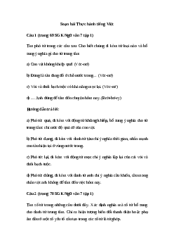 Soạn bài Thực hành Tiếng Việt trang 69 | Ngữ văn 7 sách Cánh diều