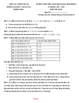 TOP 3 Đề thi thử Tuyển Sinh vào 10 môn Toán Quận Bình Thạnh năm học 2024-2025 (có đáp án)
