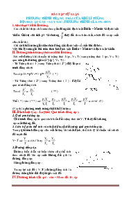 Bài tập tự luận Vật lý 10 bài 31 Phương Trình Trạng Thái Của Khí Lí Tưởng Định Luật Gay–Luyxac; Phương Trình Cla-Pe-Ron có lời giải chi tiết