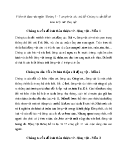 Văn mẫu lớp 6: Viết một đoạn văn với câu chủ đề Chúng ta cần đối xử thân thiện với động vật | Cánh diều