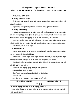 Giáo án Toán lớp 4 Tuần 11 | Cánh diều
