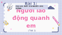 Giáo án điện tử Đạo đức 4 Bài 1 Cánh diều: Người lao động quanh em (tiết 1)