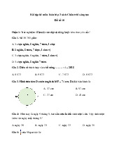 Đề ôn tập hè lớp 3 môn Toán sách Chân trời sáng tạo - Đề 10
