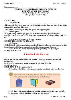 Giáo án Toán 7 Chương 3 Bài 3: Hình Lăng Trụ Đứng sách Chân trời sáng tạo