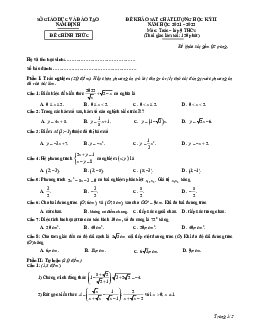 Đề khảo sát chất lượng học kỳ 2 Toán 9 năm 2021 – 2022 sở GD&ĐT Nam Định