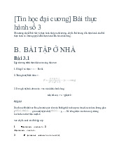 Hướng dẫn giải bài tập thực hành Bài 3 Môn Tin học đại cương | Đại học Bách Khoa Hà Nội