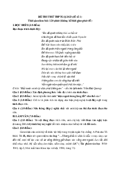 Đề thi thử THPTQG môn Ngữ văn năm 2023 (đề số 1)