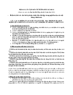 Nội dung ôn tập môn Tư tưởng Hồ Chí Minh