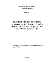 Phân tích kết quả hoạt động kinh doanh của công ty cổ phần dược Hậu Giang giai đoạn 2021-2023 và 6 tháng đầu năm 2024 | Môn Phân tích hoạt động kinh doanh - Đại học Cần Thơ
