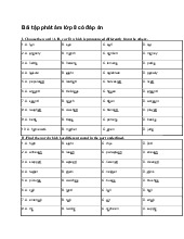 Bài tập phát âm lớp 8 có đáp án - Tiếng anh 8