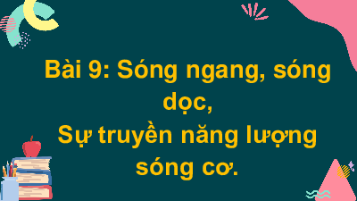 Bài 9: Sóng ngang. Sóng dọc. Sự truyền năng lượng của sóng cơ | Bài giảng PowerPoint Vật lí 11 Kết nối tri thức