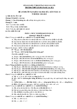 Đề cương cuối kỳ 1 Toán 10 năm 2022 – 2023 THPT Lương Ngọc Quyến – Thái Nguyên