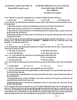 TOP 5 bộ đề thi thử TN THPTQG 2021 môn sinh học các trường chuyên bộ 1 (có đáp án và lời giải chi tiết)