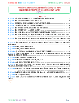 Tuyển chọn các câu hàm số mức độ VD – VDC Toán 12