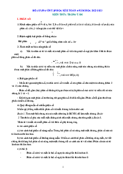 Đề cương ôn tập HK2 toán 6