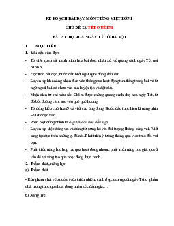 Chủ đề 23: Tết quê em | Bài 2 | Giáo án Tiếng Việt 1 bộ sách Chân trời sáng tạo