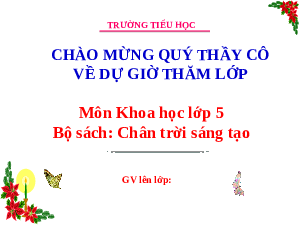 Giáo án điện tử Khoa học 5 Bài 28 Chân trời sáng tạo: Chức năng của môi trường