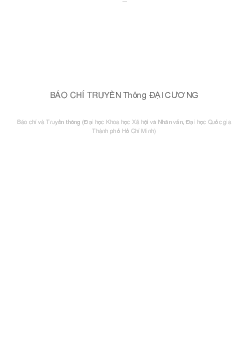 BÁO CHÍ TRUYỀN Thông ĐẠI CƯƠNG | Báo chí và truyền thông | Đại học Khoa học Xã hội và Nhân văn, Đại học Quốc gia Thành phố HCM