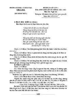 Đề khảo sát HSG Văn 8 Phòng GD Thiệu Hóa 2021-2022 lần 1 (có đáp án)