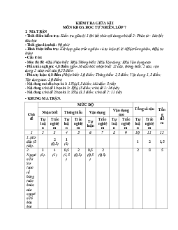 Đề thi giữa học kì 1 môn Khoa học tự nhiên 7 năm 2023 - 2024 sách KNTT - Đề 6