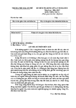 Đề thi học kì 2 môn Tiếng Việt lớp 4 trường Tiểu học Kỳ Phú, Ninh Bình năm 2016 - 2017