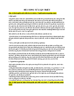 Đề cương tự luận môn Triết học MácLênin