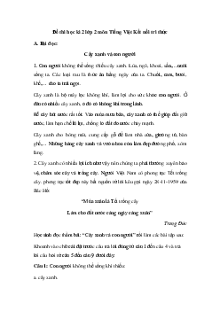 Đề thi học kì 2 lớp 2 môn Tiếng Việt - Đề 3 | Kết nối tri thức