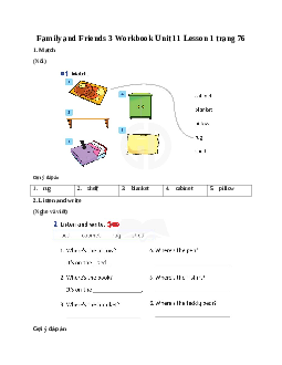 Family and Friends 3 Workbook Unit 11 There is a doll on the rug Lesson 1 trang 76