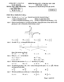 Đề thi học kì 1 Toán 12 năm 2019 – 2020 trường Diên Hồng – TP HCM