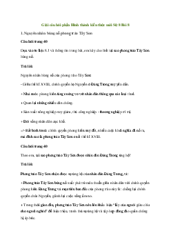 Lịch sử 8 Bài 8: Phong trào Tây Sơn - Chân trời sáng tạo